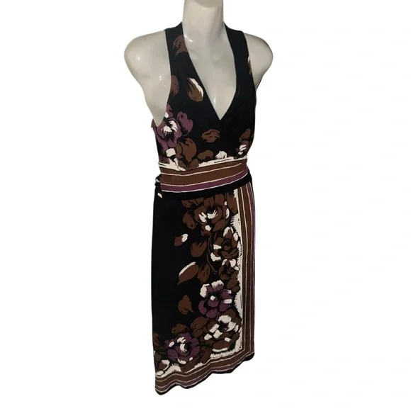 Jones New York Brown and Black Halter Sundress Sz 6 - Picture 2 of 9